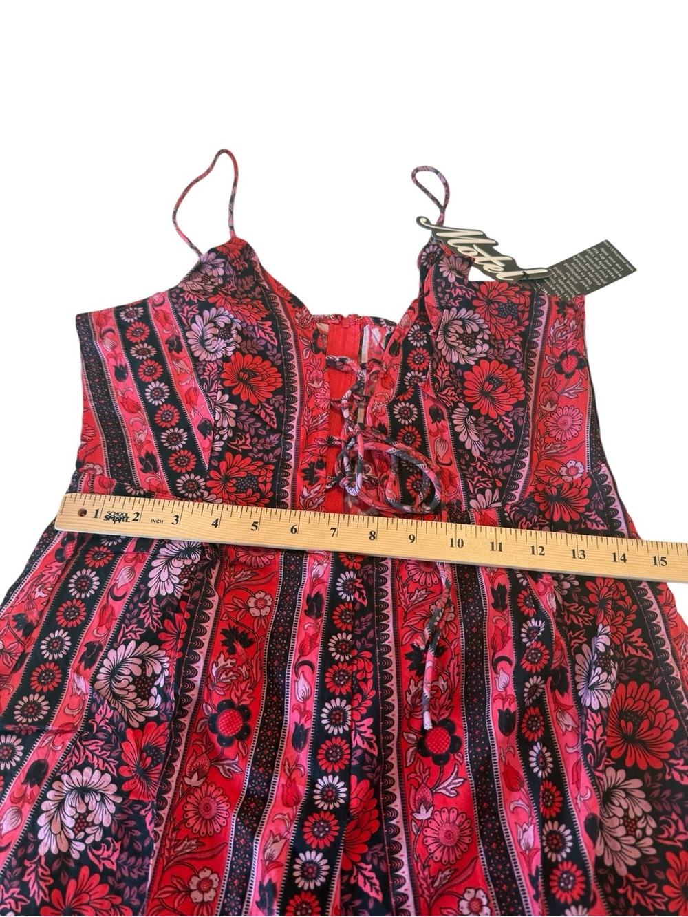 Motel Rocks Red Floral Print Strappy Romper - Picture 9 of 15